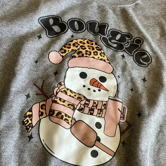 Bougie snowman winter Christmas Trendy sweatshirt - Picture 4 of 6